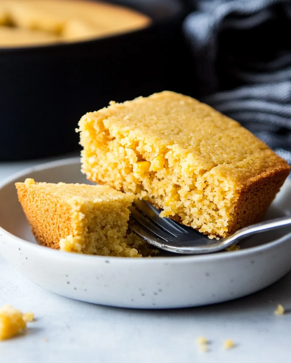 Easy Sweet Vegan Cornbread with Applesauce