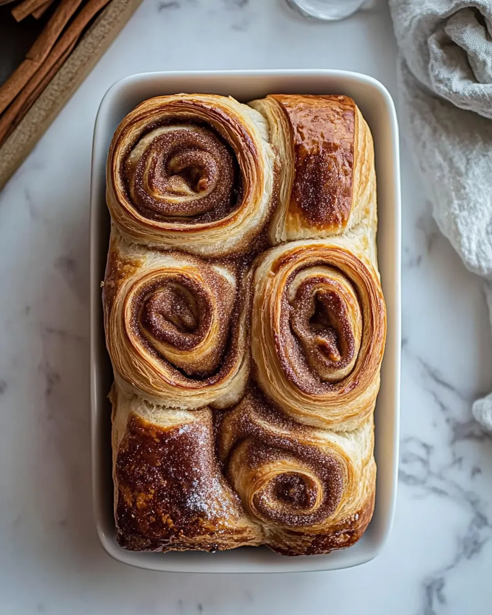 Easy Swirled Cinnamon Sugar Croissant Loaf