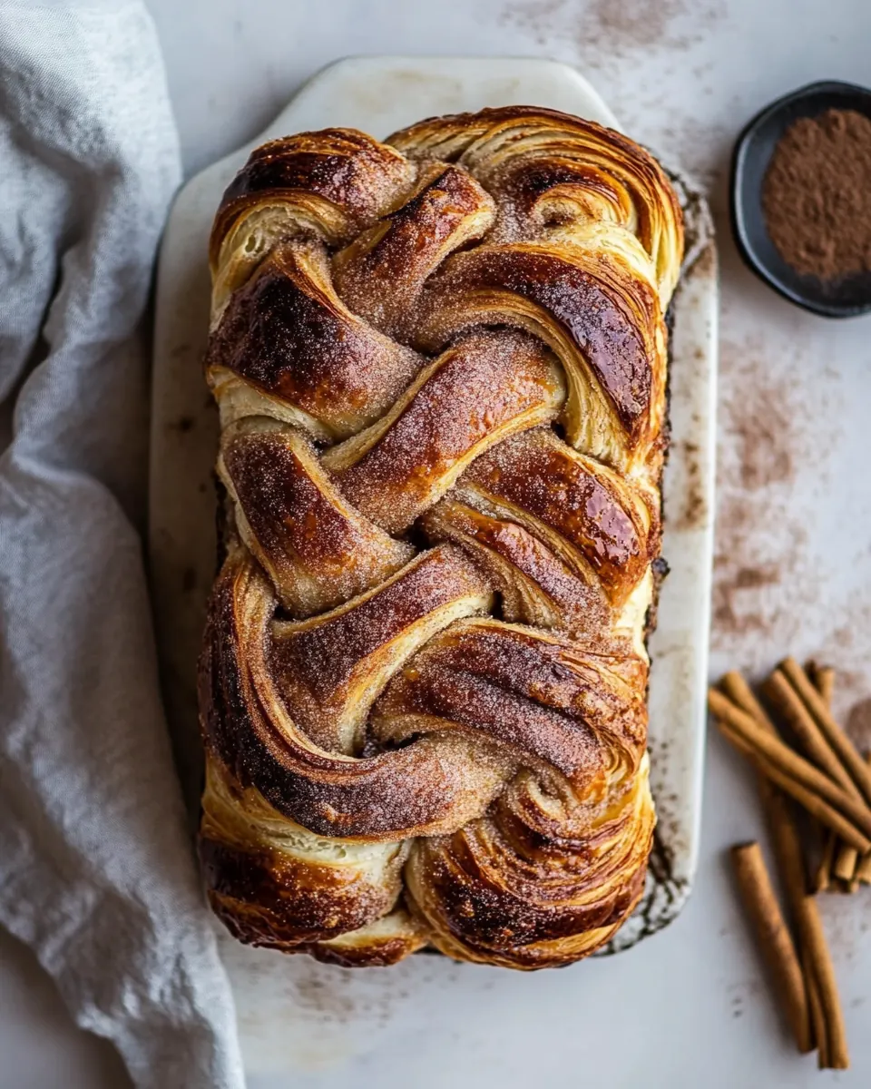 Easy Swirled Cinnamon Sugar Croissant Loaf