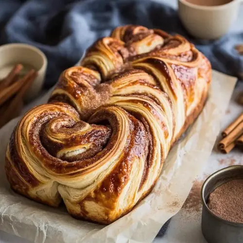 Easy Swirled Cinnamon Sugar Croissant Loaf