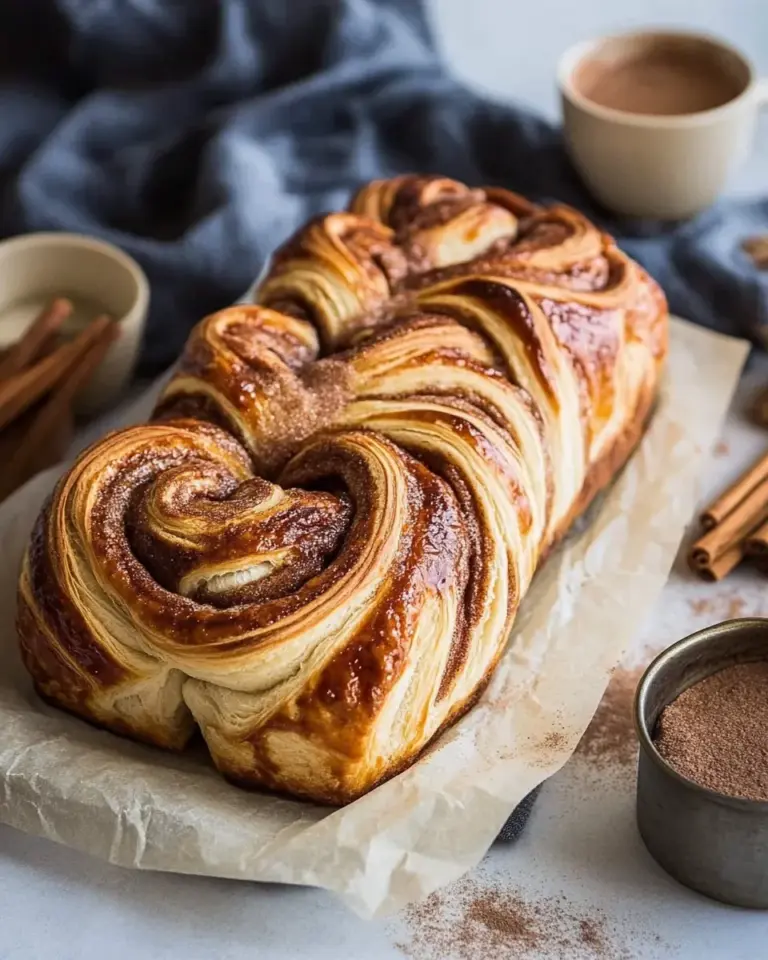 Easy Swirled Cinnamon Sugar Croissant Loaf