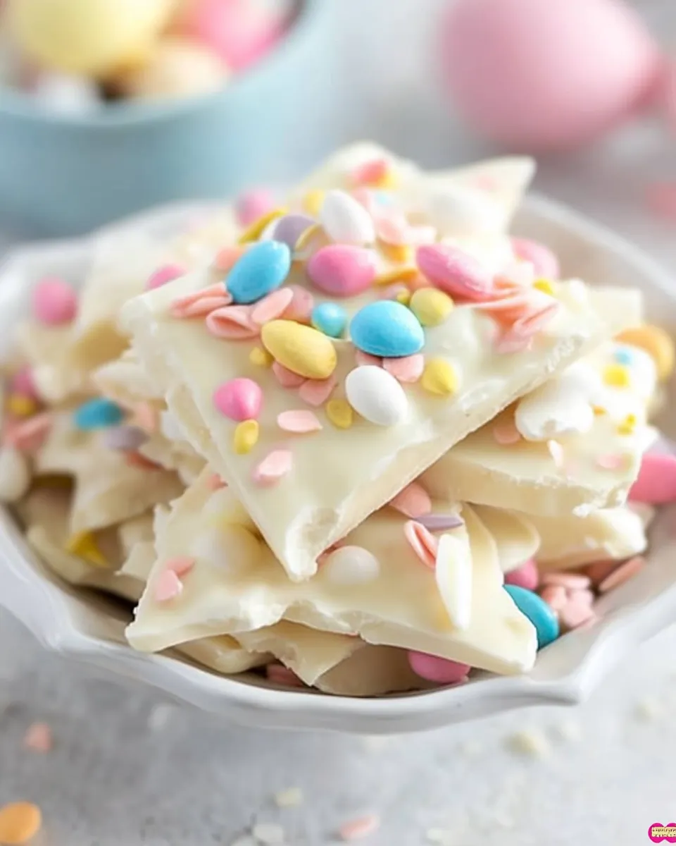 Easy White Chocolate Easter Bark