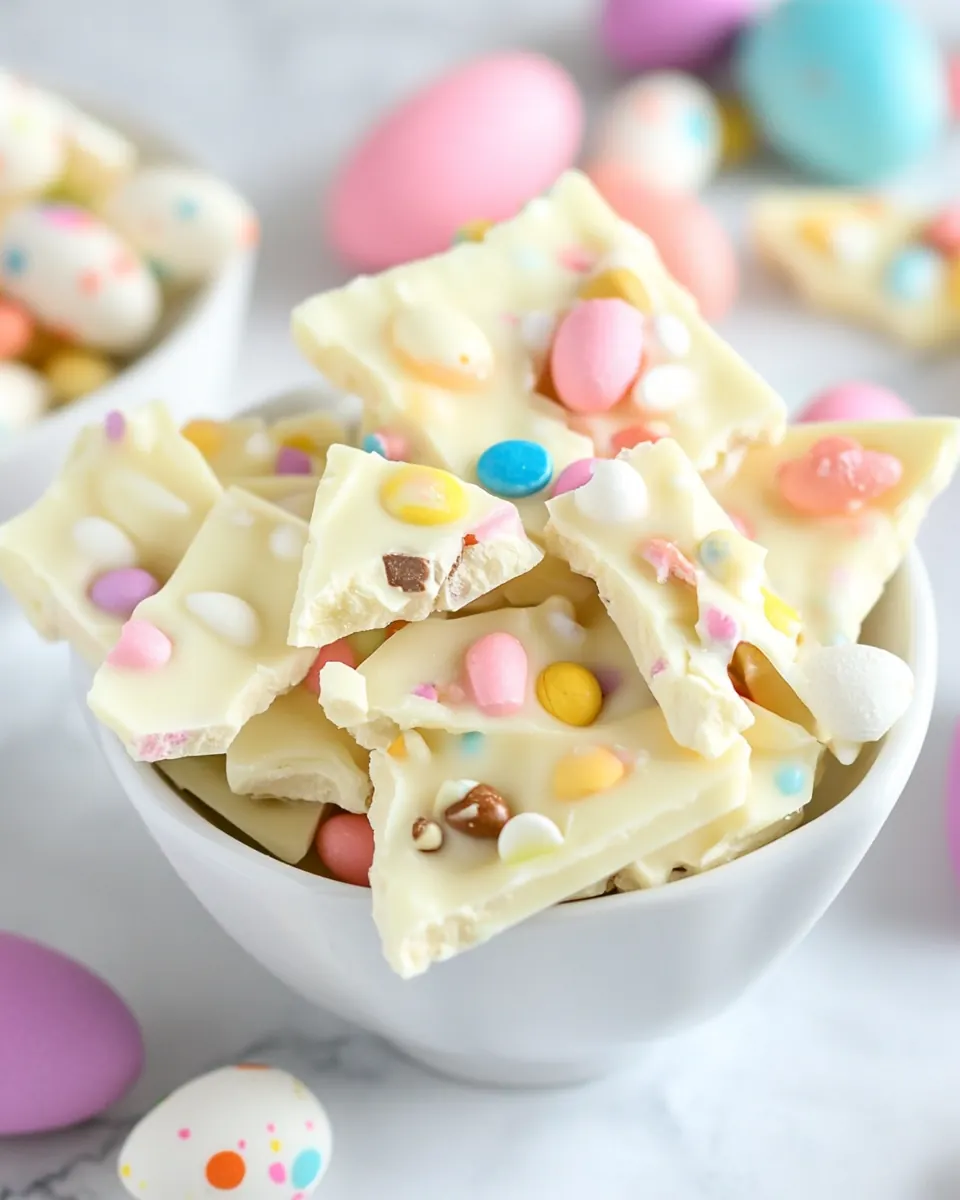 Easy White Chocolate Easter Bark