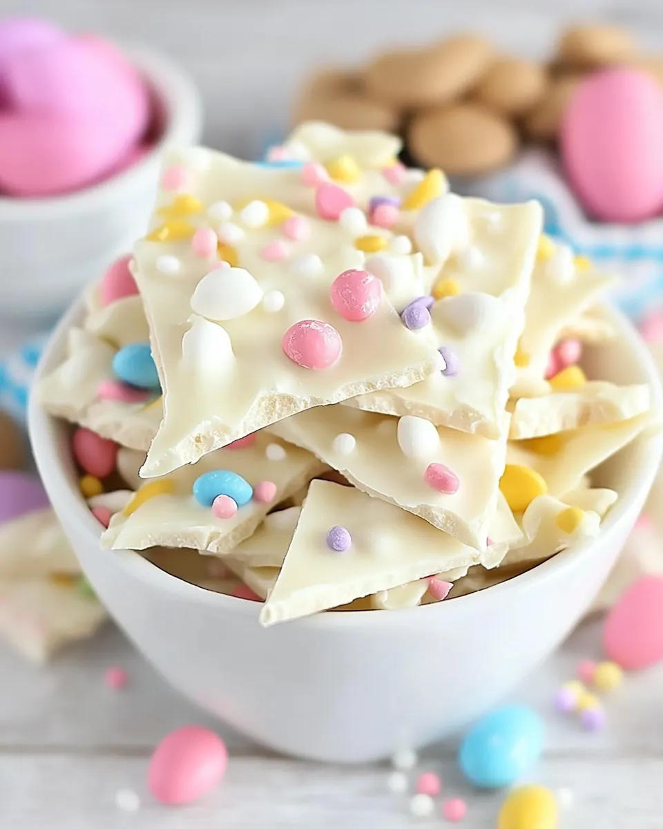 Easy White Chocolate Easter Bark