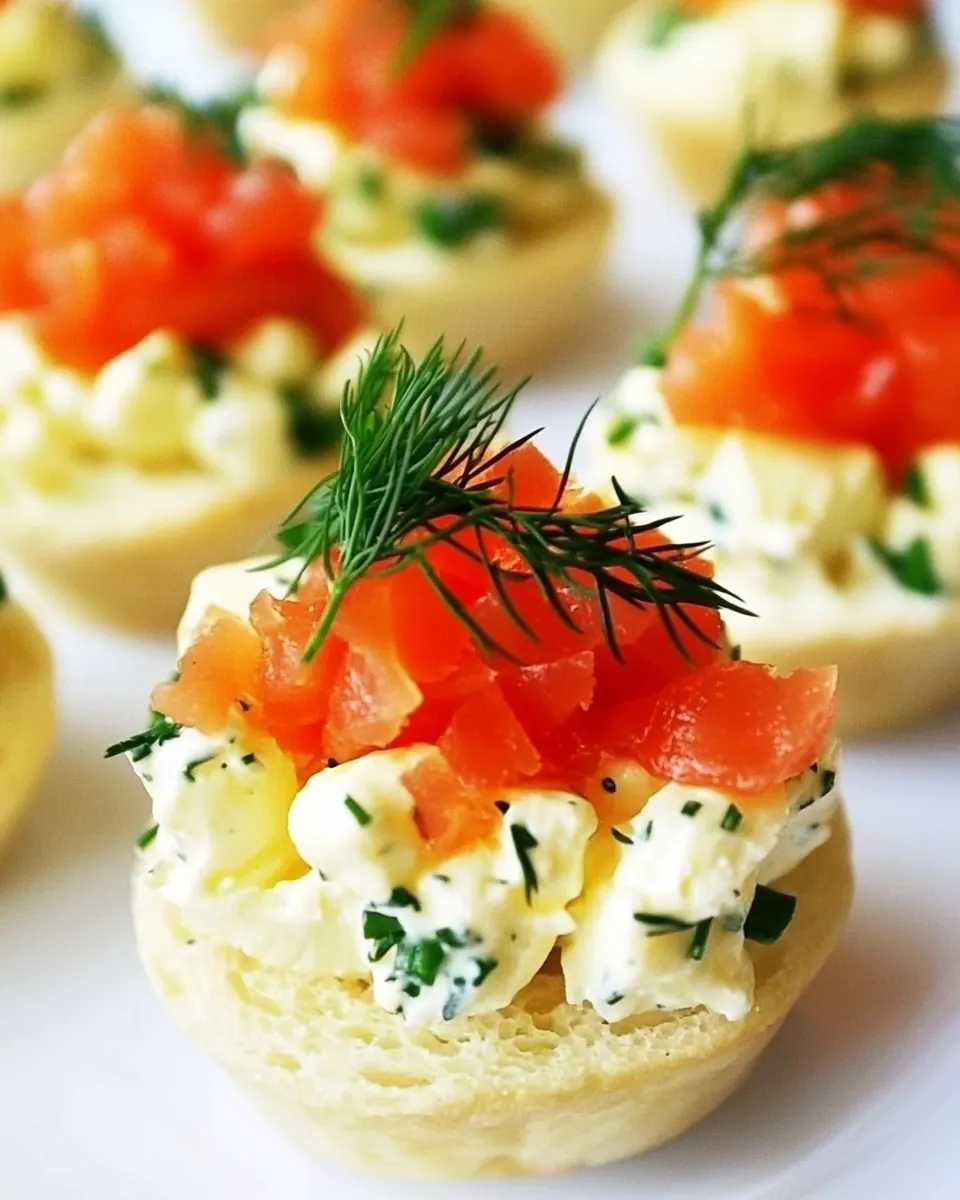 Egg Salad Cups with Smoked Salmon and Dill