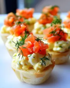 Egg Salad Cups with Smoked Salmon and Dill