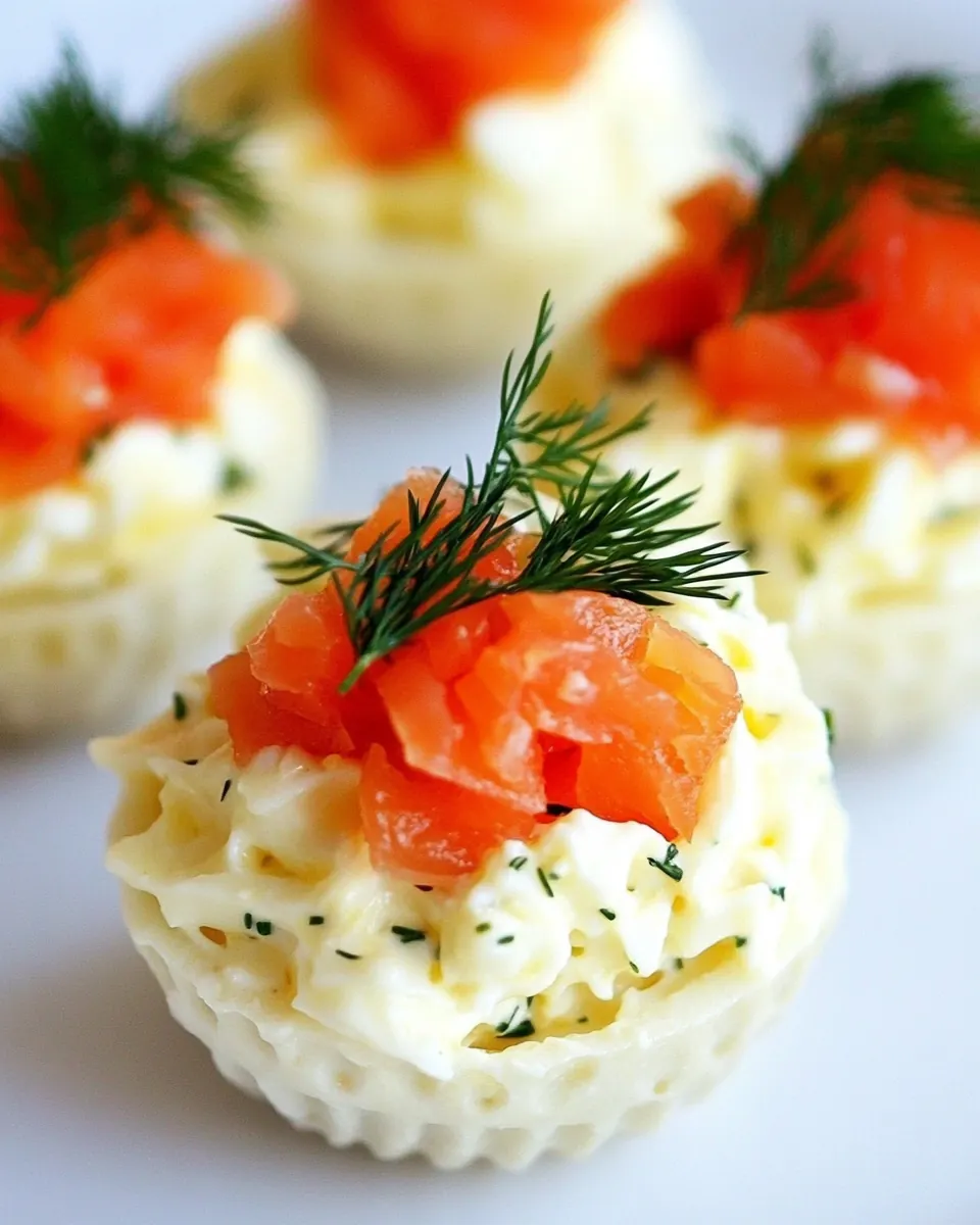 Egg Salad Cups with Smoked Salmon and Dill
