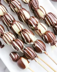 Embarrassingly Easy Chocolate Covered Grape Skewers