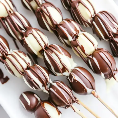 Embarrassingly Easy Chocolate Covered Grape Skewers