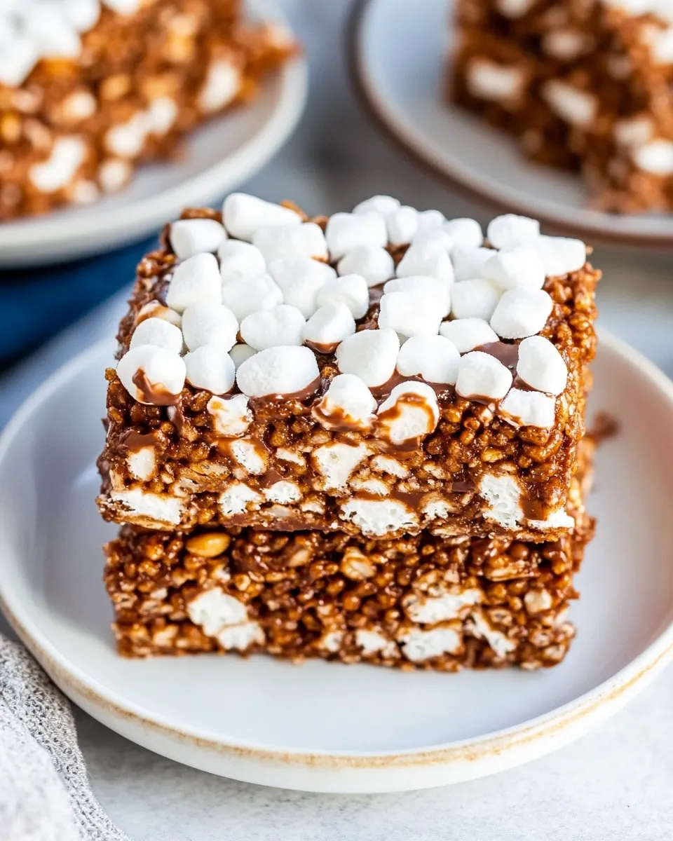 Extra Marshmallow Chocolate Peanut Butter Rice Krispies Bars