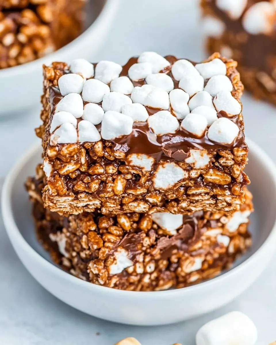 Extra Marshmallow Chocolate Peanut Butter Rice Krispies Bars