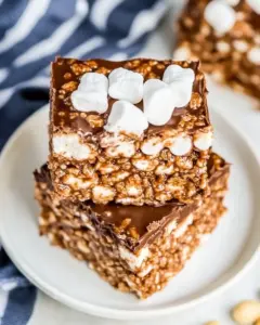 Extra Marshmallow Chocolate Peanut Butter Rice Krispies Bars
