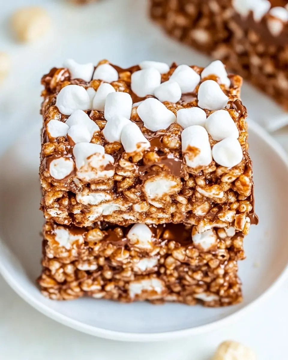 Extra Marshmallow Chocolate Peanut Butter Rice Krispies Bars