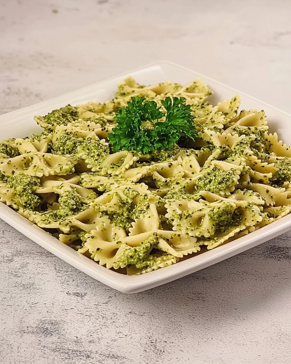 Farfalle with Broccoli Pesto