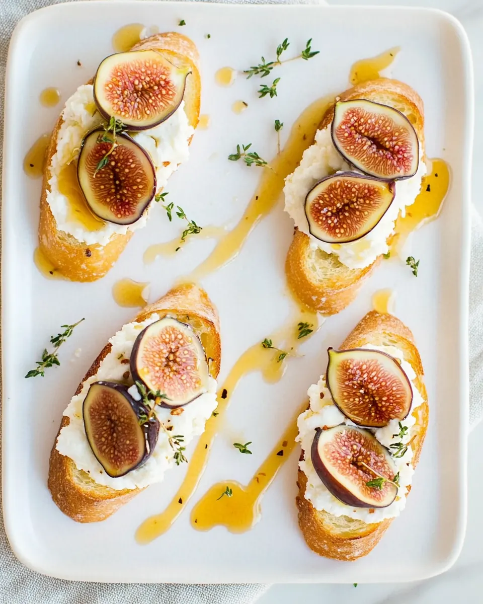 Fig and Goat Cheese Crostini with Honey