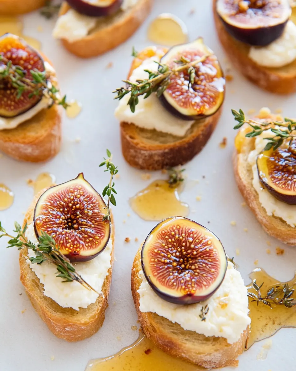 Fig and Goat Cheese Crostini with Honey