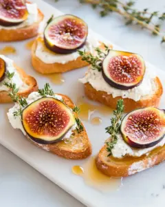 Fig and Goat Cheese Crostini with Honey