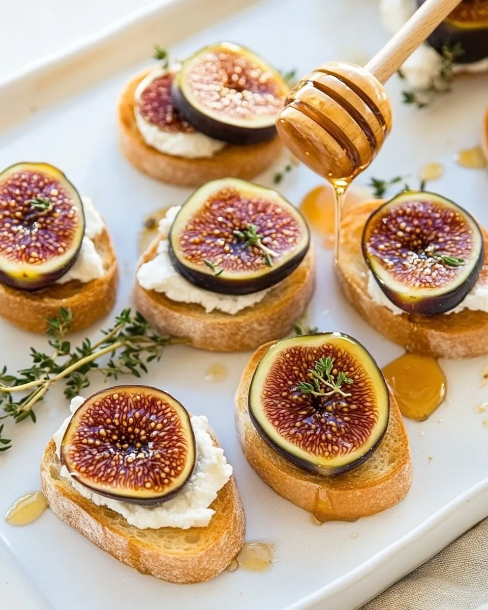 Fig and Goat Cheese Crostini with Honey