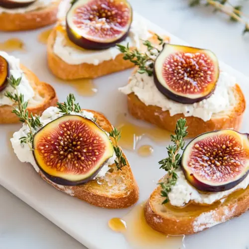 Fig and Goat Cheese Crostini with Honey