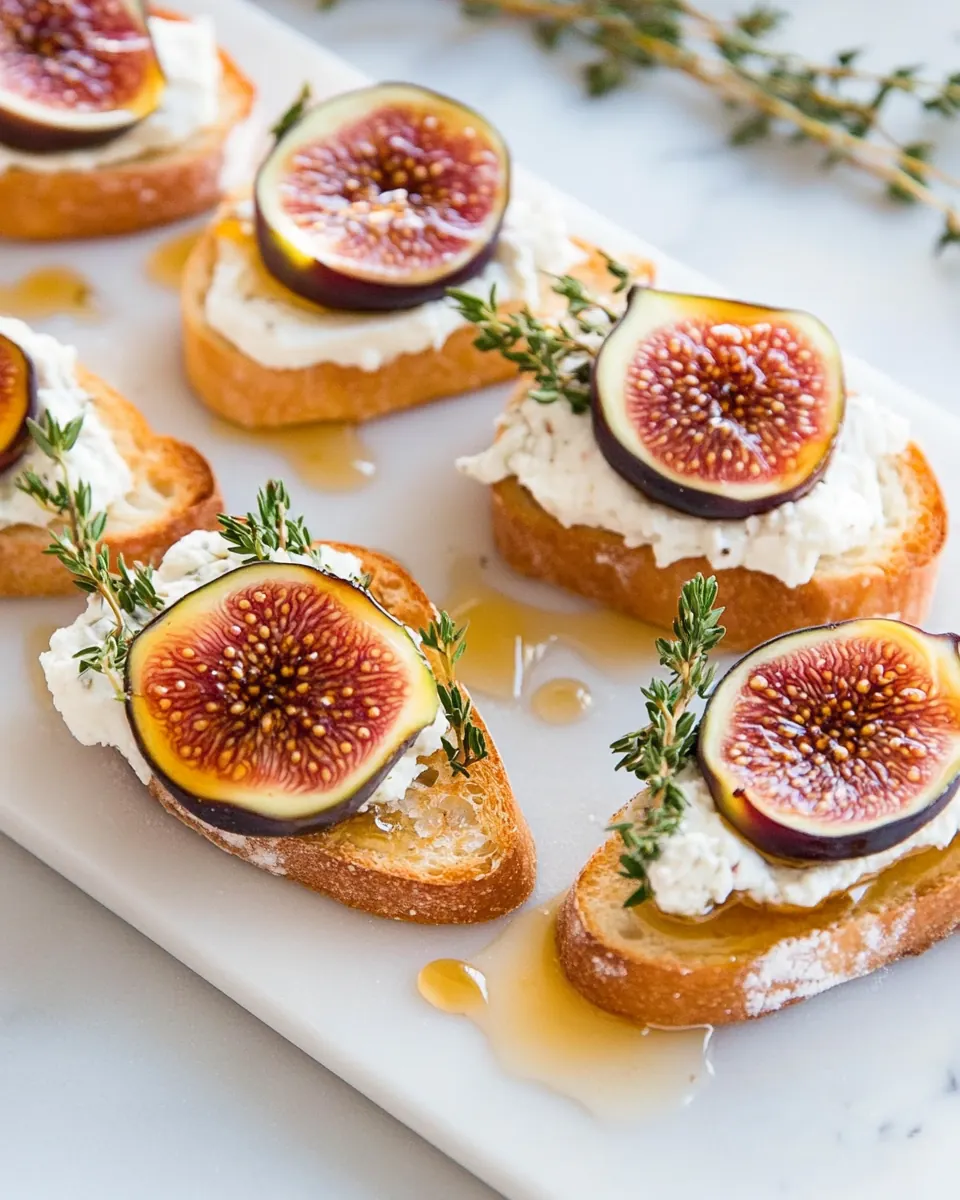 Fig and Goat Cheese Crostini with Honey