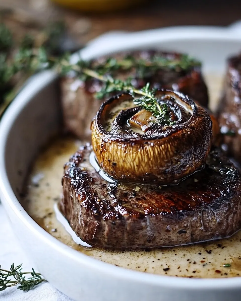 Filet Mignon with Porcini Mushroom Compound Butter