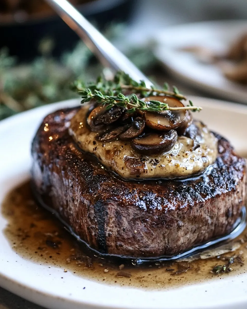 Filet Mignon with Porcini Mushroom Compound Butter