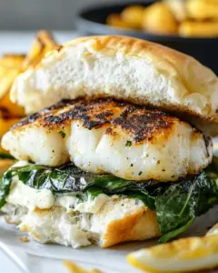 Fish Burger with Charred Lettuce and Tarragon Mayo