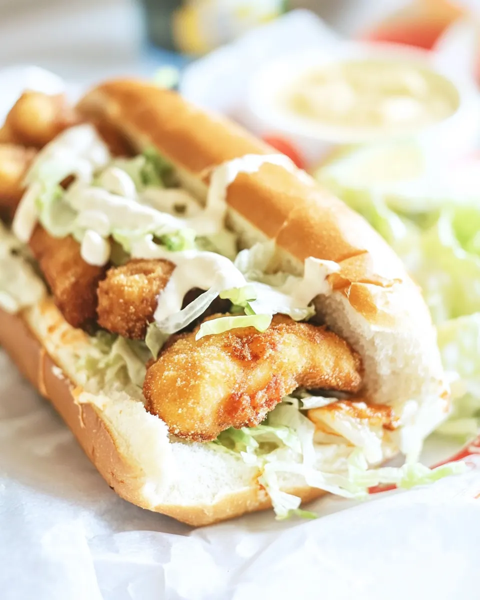 Fish Stick Po Boy Sandwich