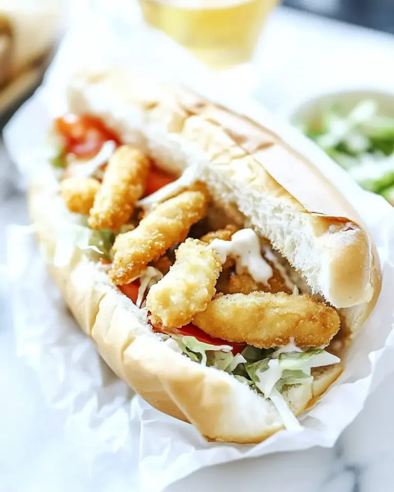 Fish Stick Po Boy Sandwich