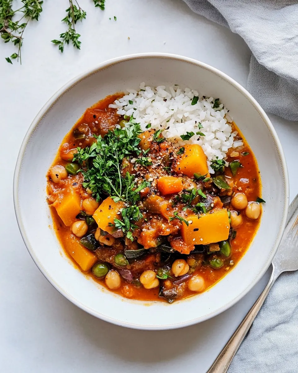 Flavours of Morocco Inspired Vegetable and Chickpea Stew
