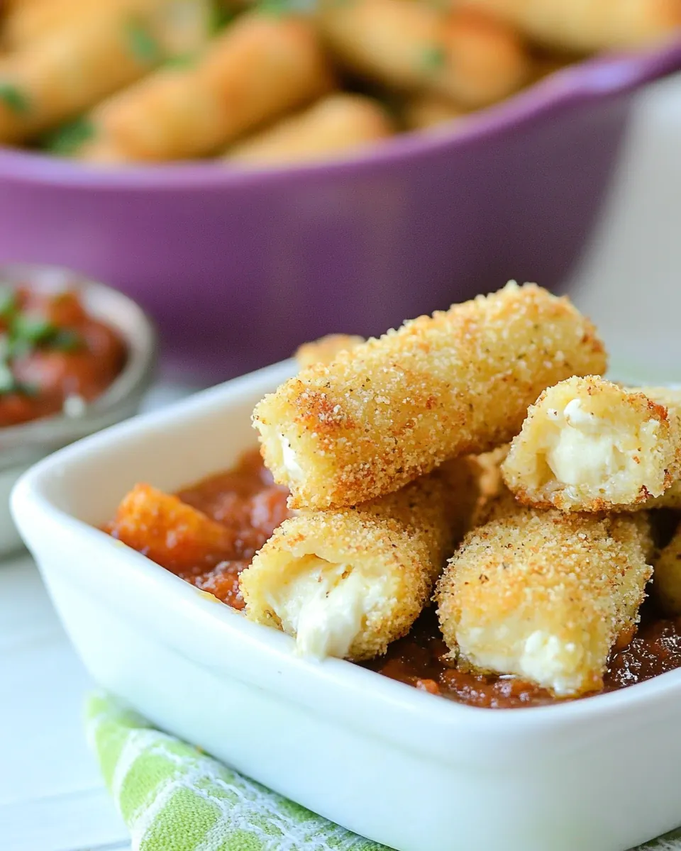 Freezer Friendly Baked Mozzarella Sticks