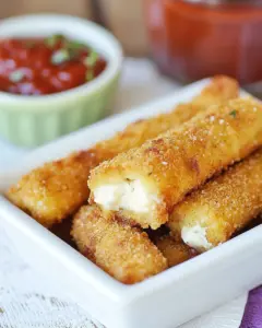 Freezer Friendly Baked Mozzarella Sticks
