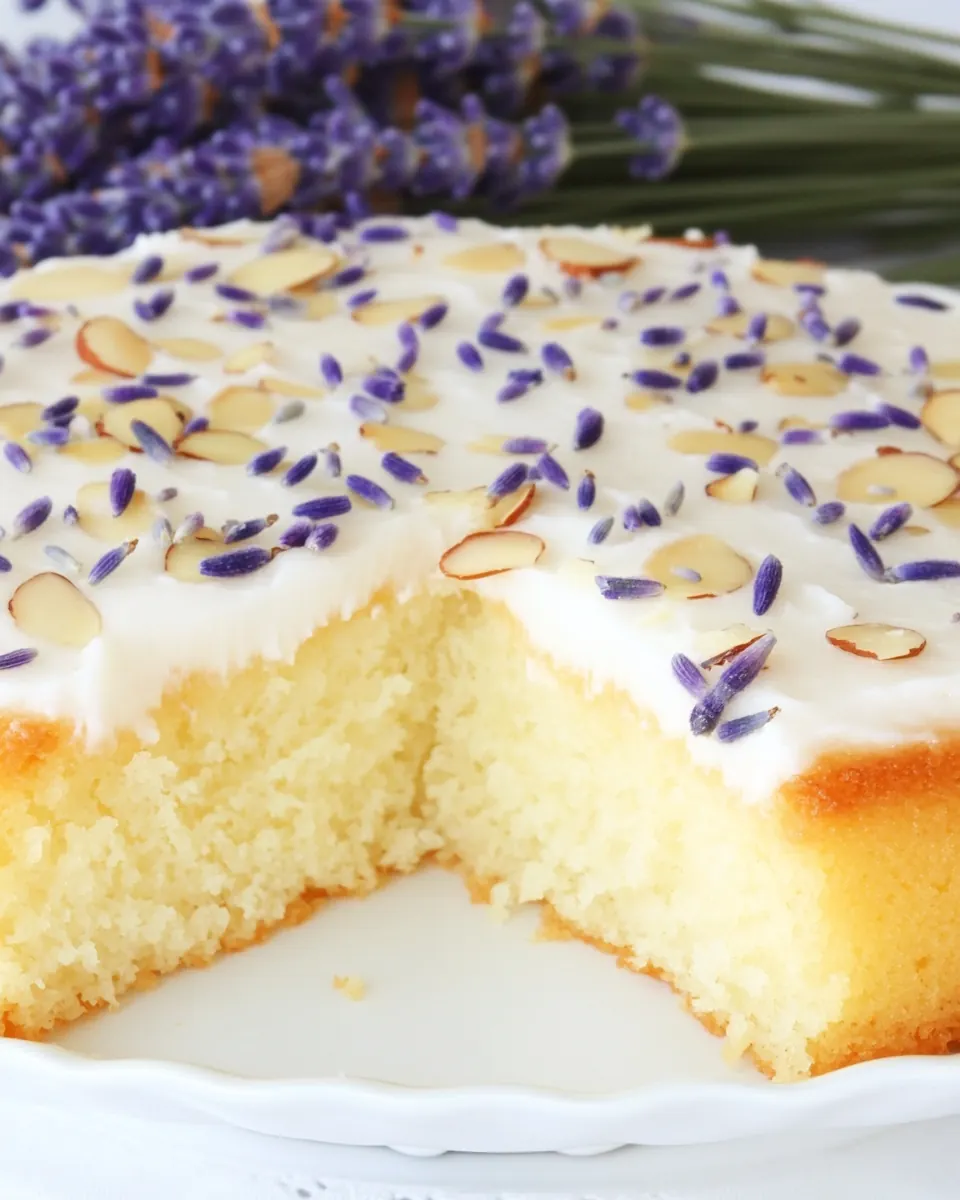French Lavender Almond Cake