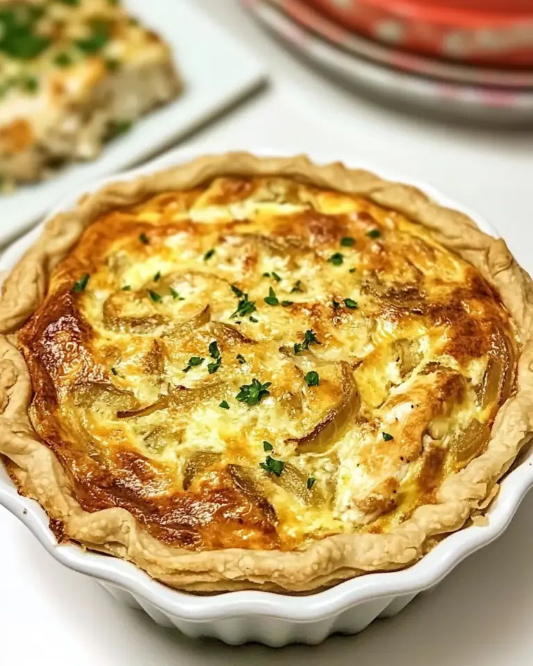French Onion Chicken Quiche