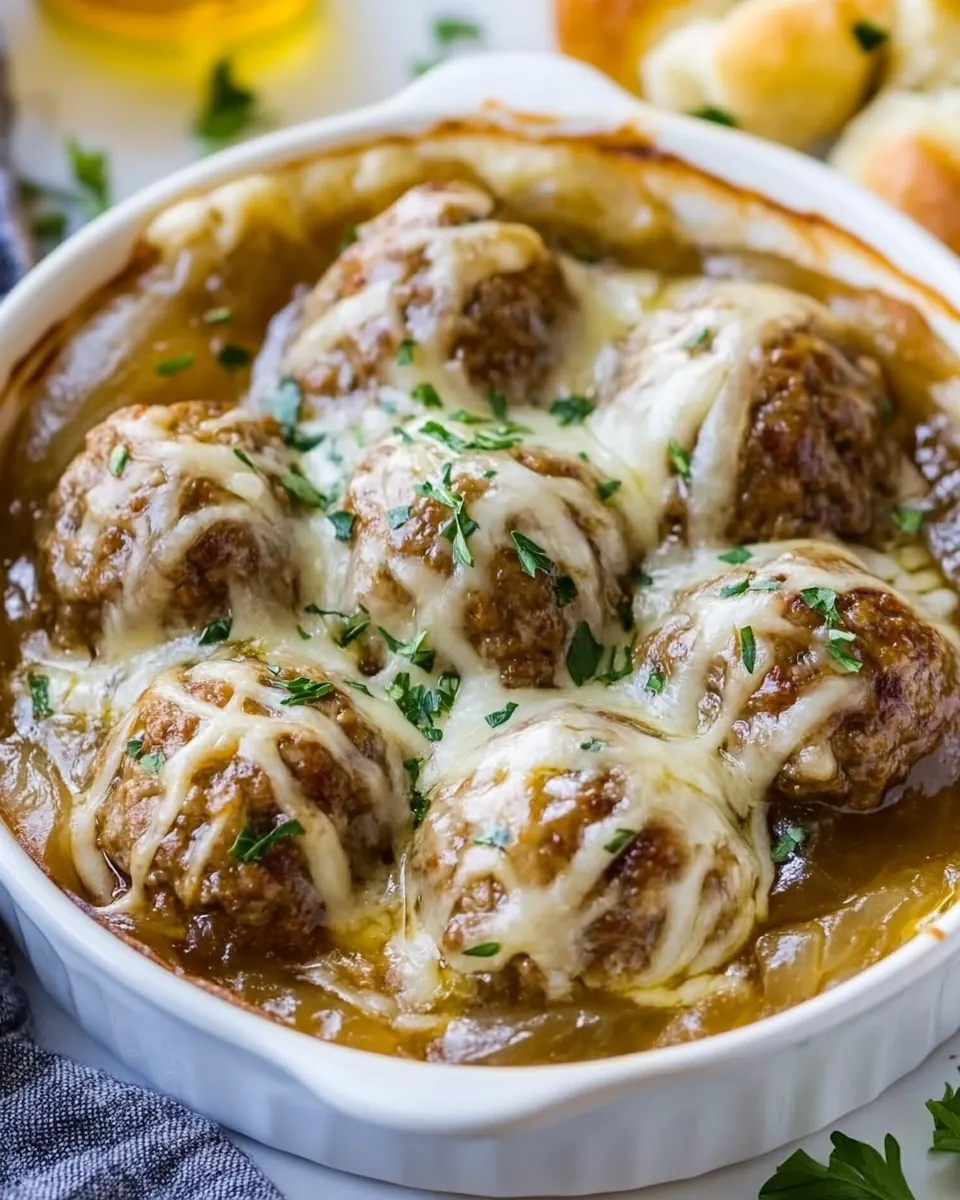 French Onion Meatballs