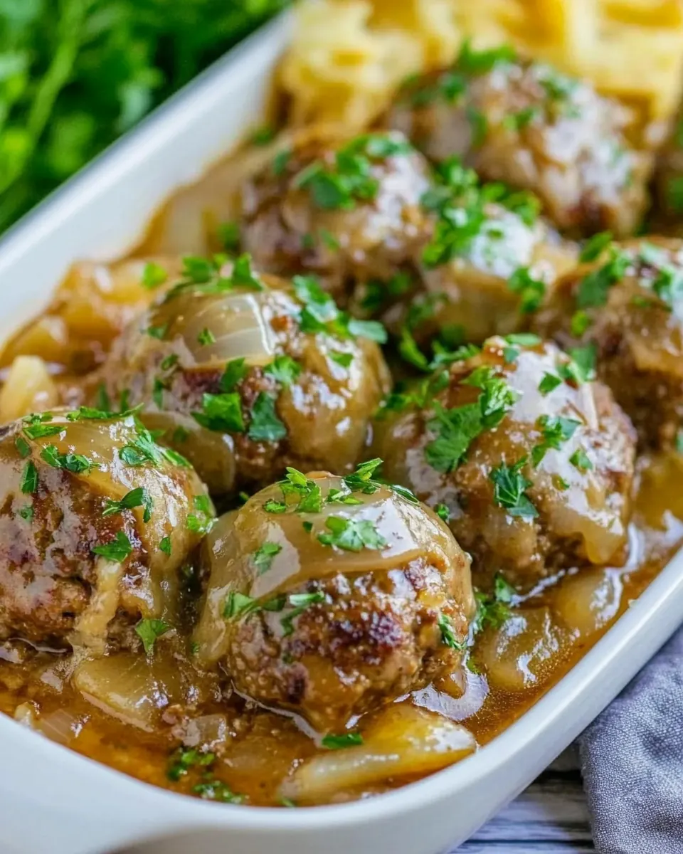 French Onion Meatballs