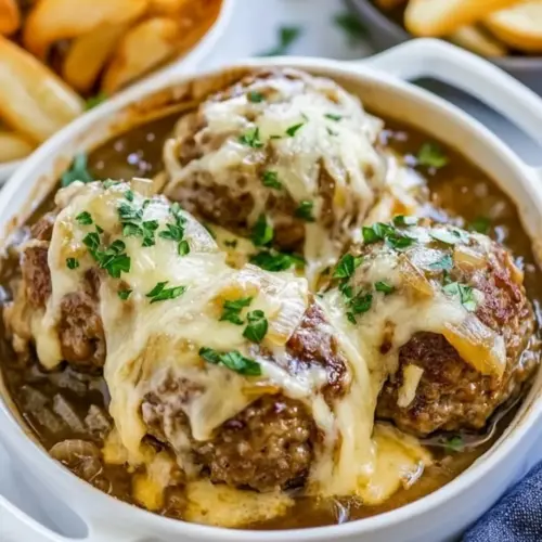 French Onion Meatballs