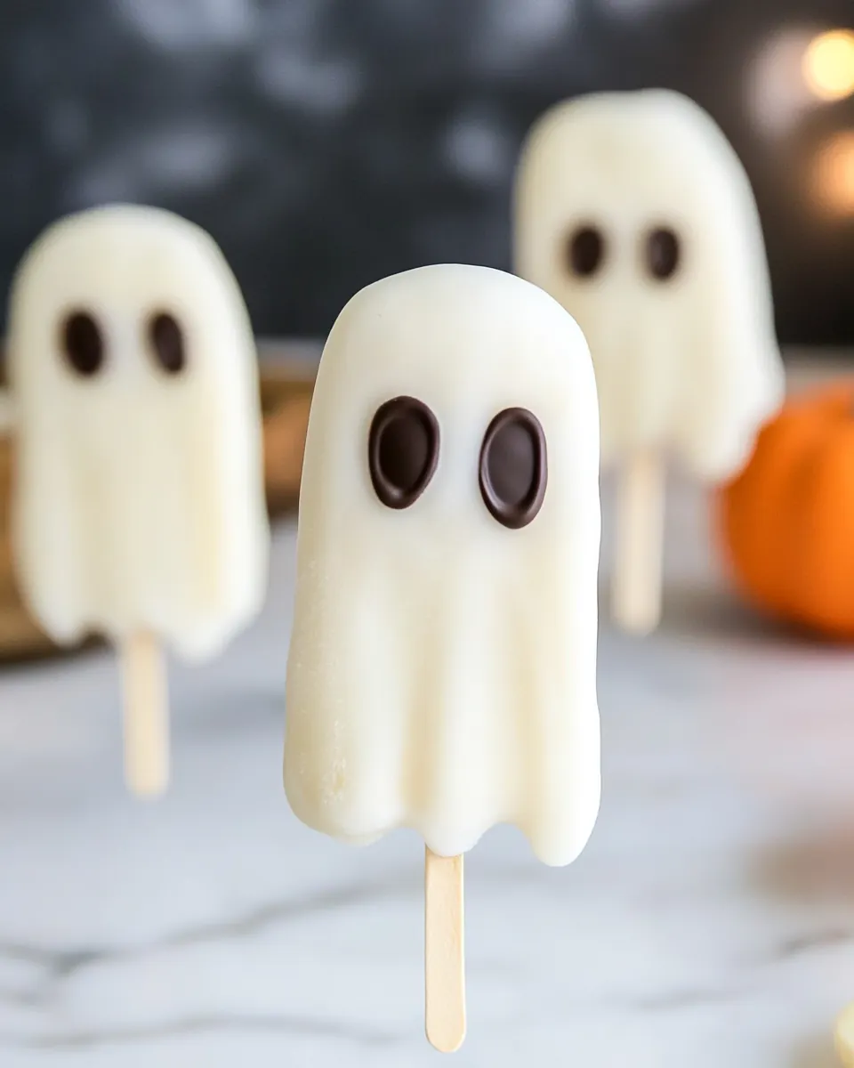 Frozen Chocolate Banana Ghost Pops