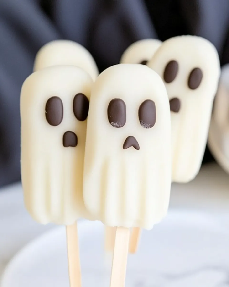 Frozen Chocolate Banana Ghost Pops