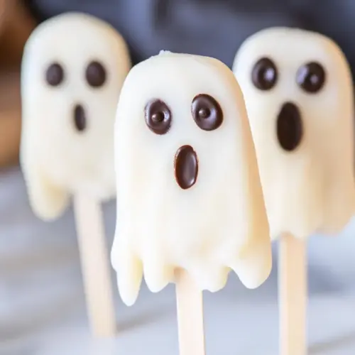Frozen Chocolate Banana Ghost Pops