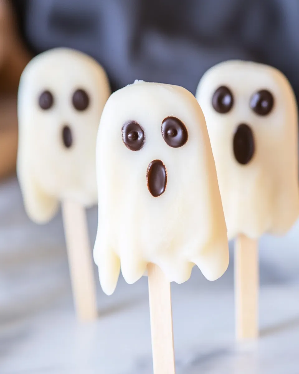 Frozen Chocolate Banana Ghost Pops