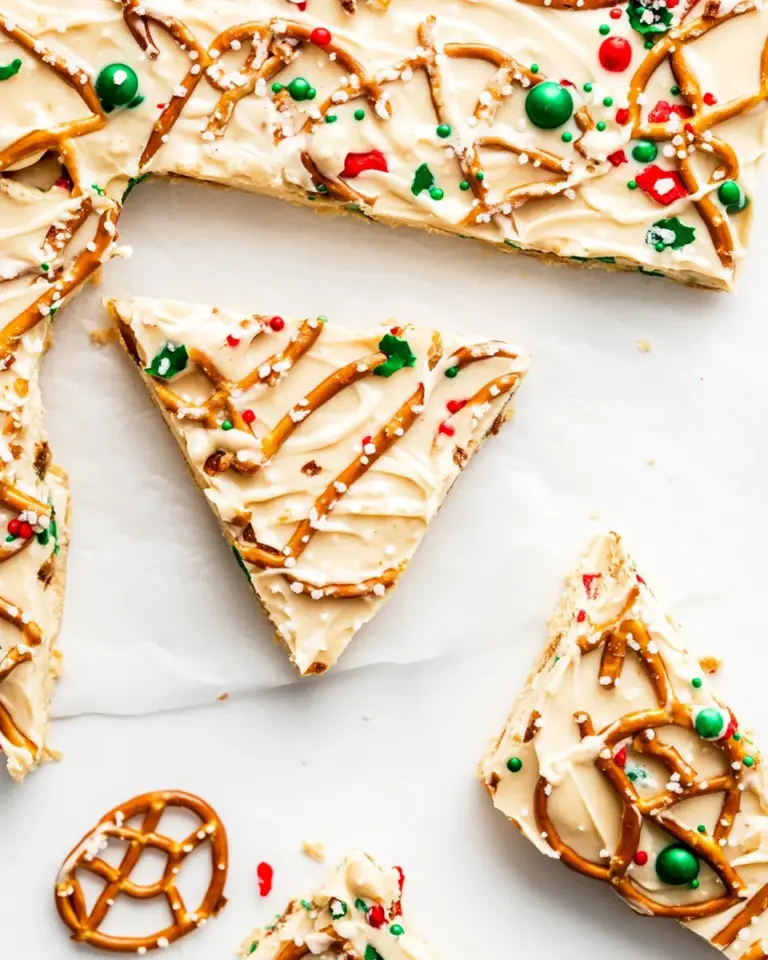 Fudgy Eggnog Pretzel Bark
