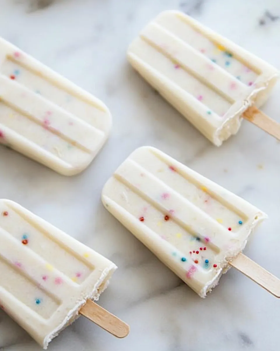 Funfetti Cake Batter Popsicles
