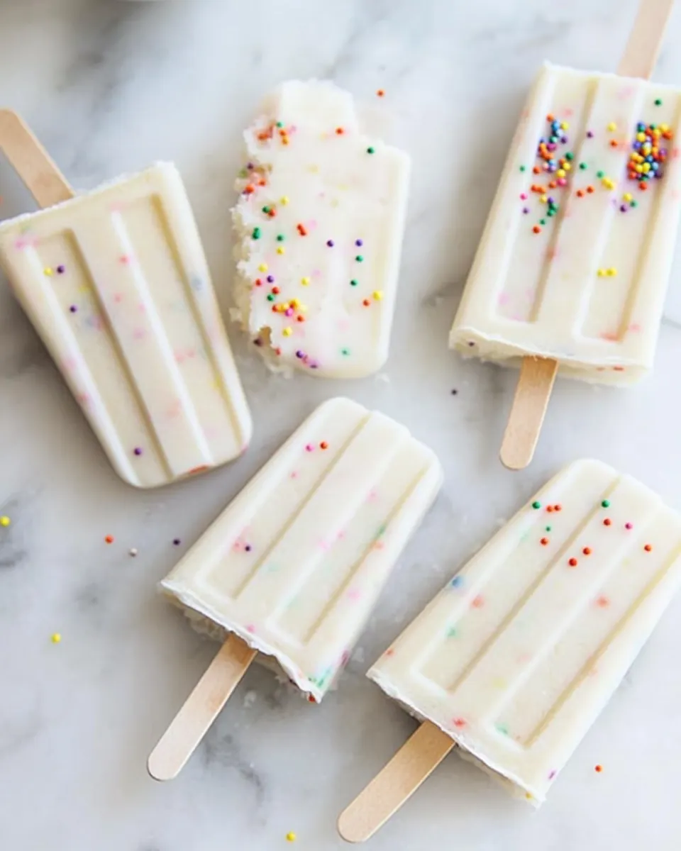 Funfetti Cake Batter Popsicles