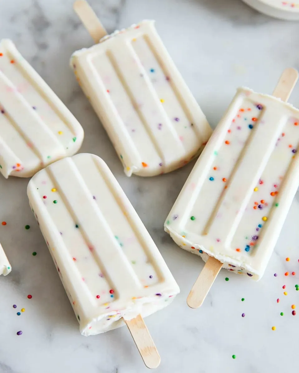Funfetti Cake Batter Popsicles