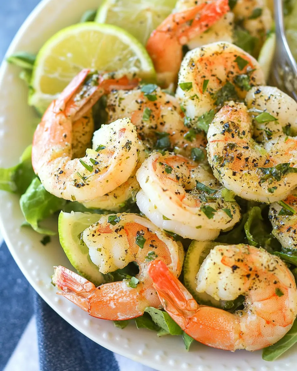 Garlic Lime Roasted Shrimp Salad