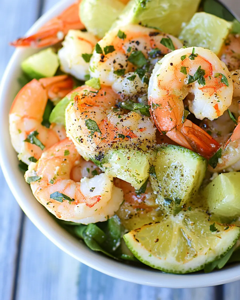 Garlic Lime Roasted Shrimp Salad