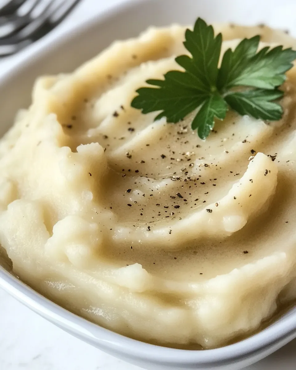 Garlic Mashed Potatoes with Herb Gravy