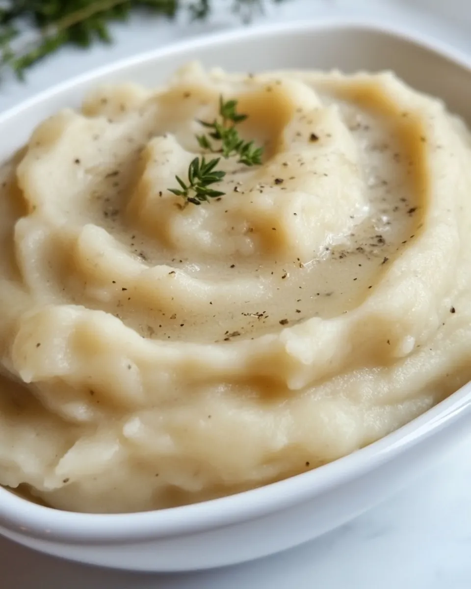 Garlic Mashed Potatoes with Herb Gravy