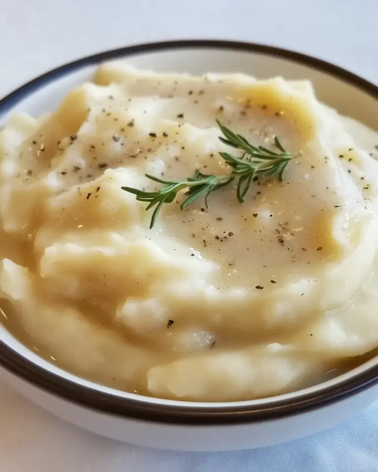 Garlic Mashed Potatoes with Herb Gravy